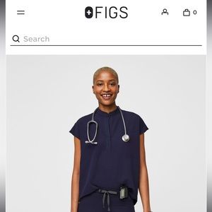 Rafaela Oversized Scrub Top in Navy